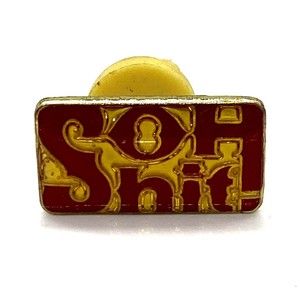 oh sh!t lapel pin hat pin‎ 80's 90's Backpack hat vest pin Humorous funny